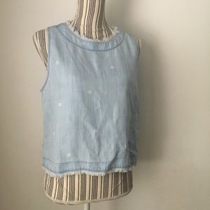 Anthropologie Cloth & Stone chambray polka dot